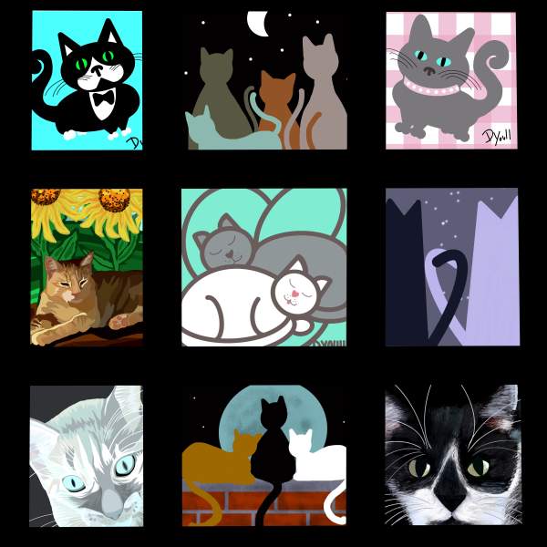 Nine Cat Collage Quilt Design Contest